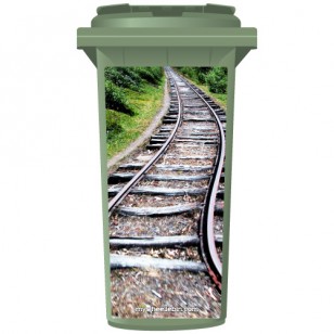 Train Tracks On A Hill Wheelie Bin Sticker Panel